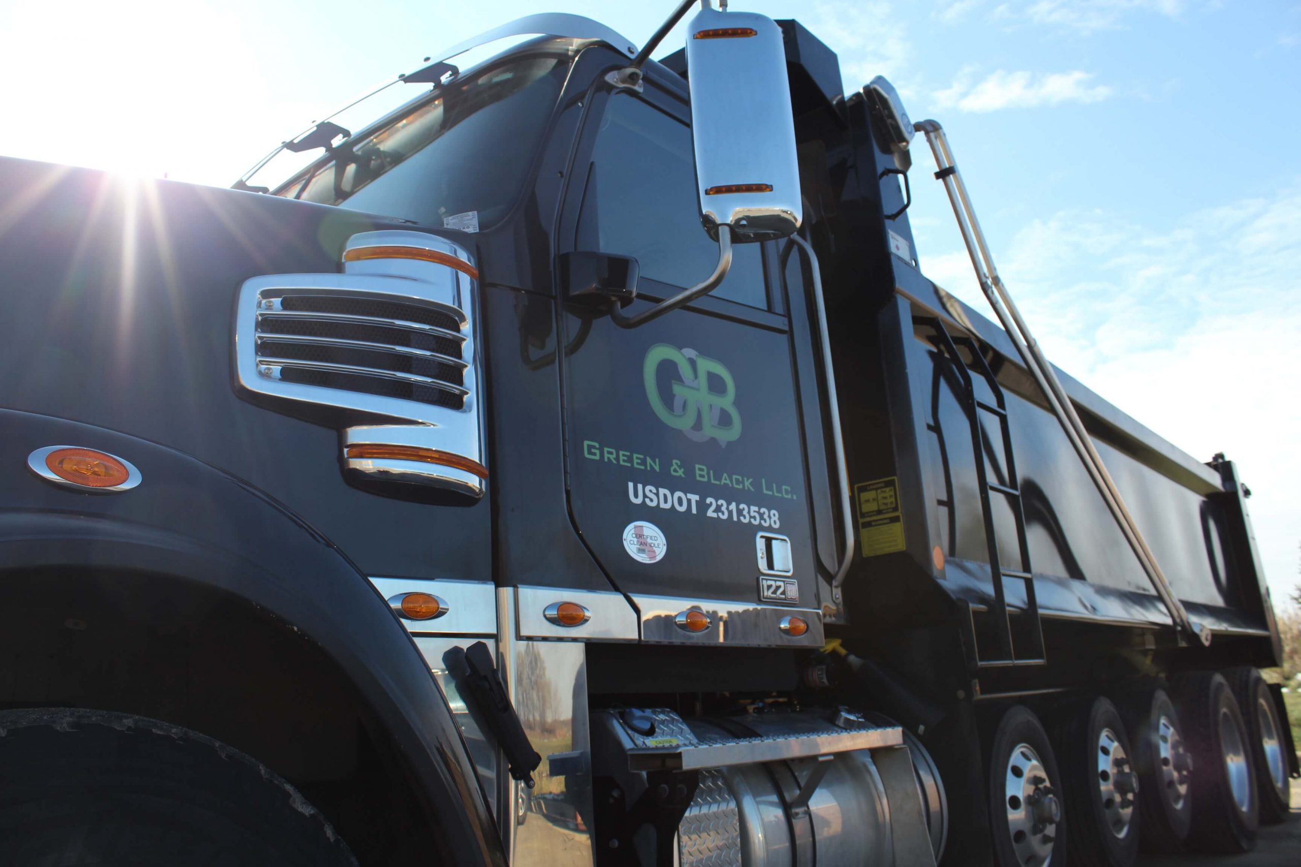 close up of black truck