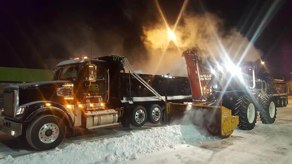 Putting snow in the truck