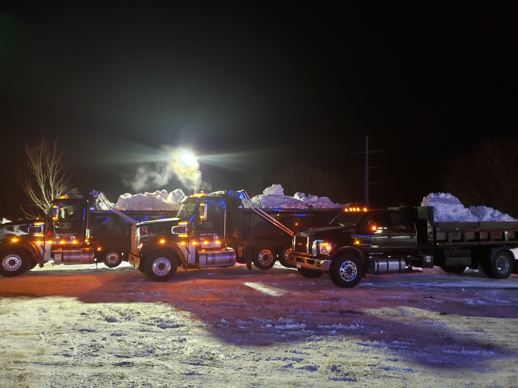 trucks in the snow